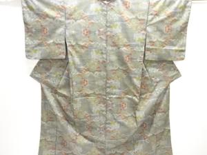 家屋に樹木模様織り出し本場泥大島紬着物(5マルキ)